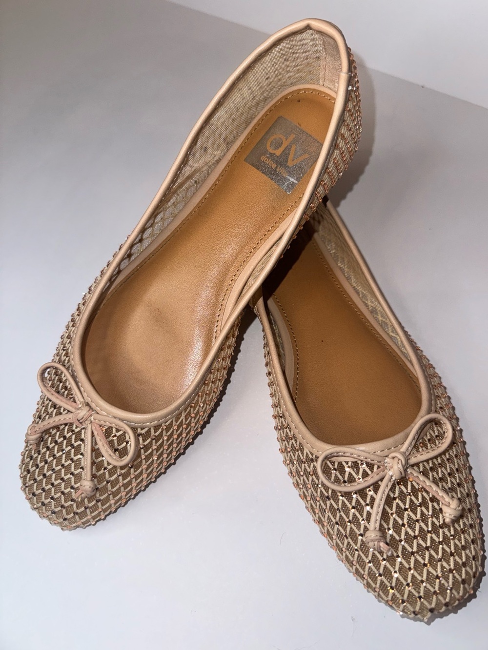 Dolce Vita Mesh Ballet Flats Nude Neutral Sparkle Slip On Size 7.5